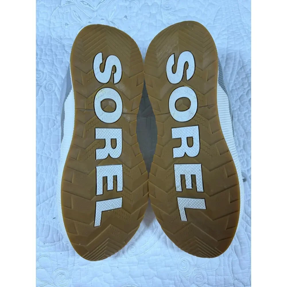 Sorel Womens Gray 8.5 Out N About III Waterproof Lace Up Casual Walking Sneakers